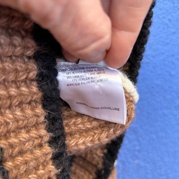 Balenciaga Paris Chunky Knit Lambswool Blend Striped Peplum Cardigan Sweater - Picture 6 of 8